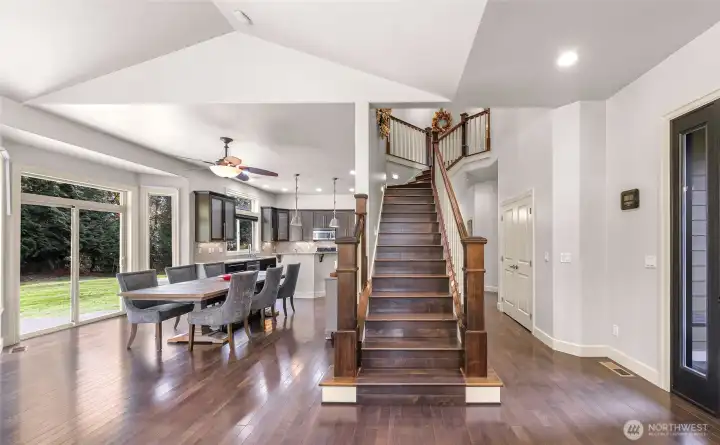 Stairs have also been done in hardwood