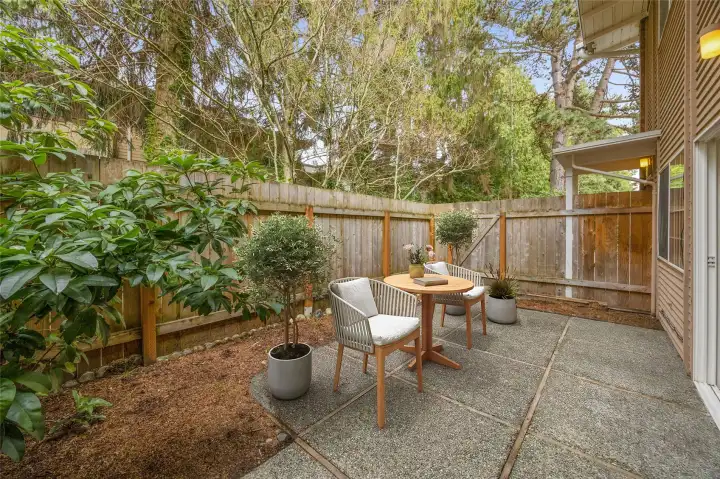 Fully fenced patio (virtually staged)