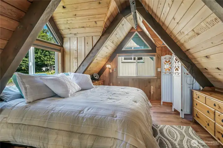 Unique features make this bedroom a cool space!
