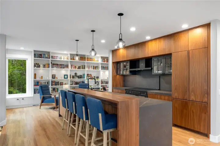 With its exquisite attention to detail and thoughtful design, this is a dream kitchen and can accommodate multiple cooks and guests.