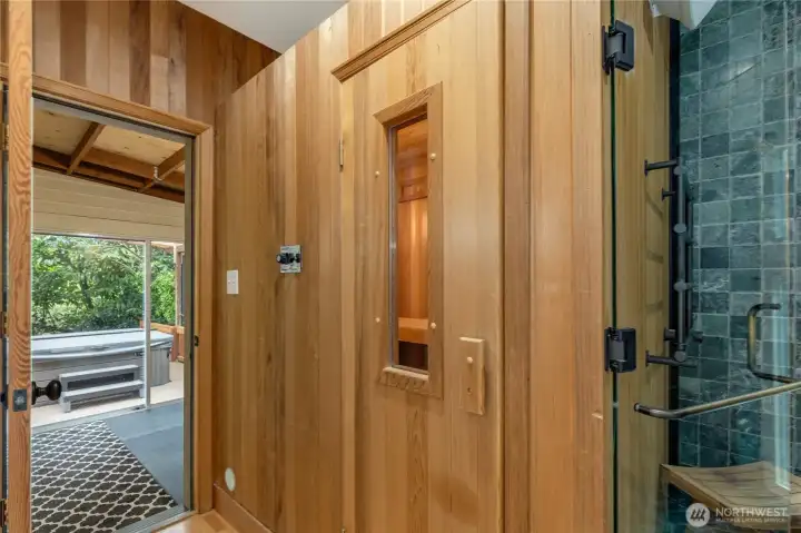 What a way to relax - soak in the hot tub, steam in the sauna, and take a cool shower invogorating shower. Whether you start or end your day here, there are ideal options for self care.