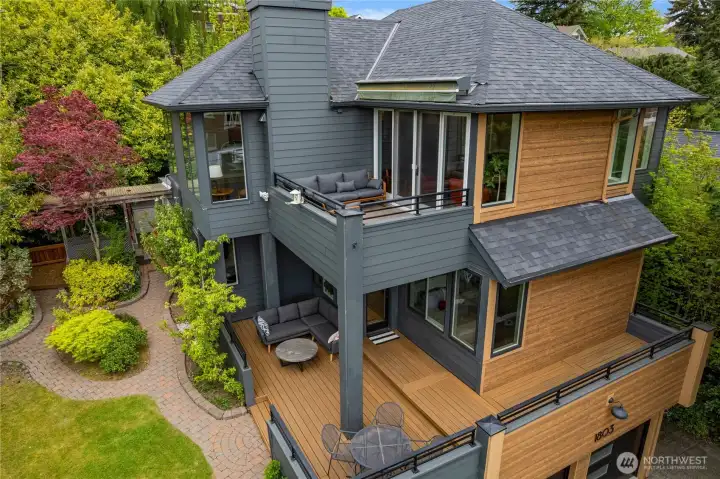 The exterior updates have been extensive - cement fiber plank siding, new decking and metal rails, new windows throughout the home, and a new roof, you have peace of mind as the next owner.