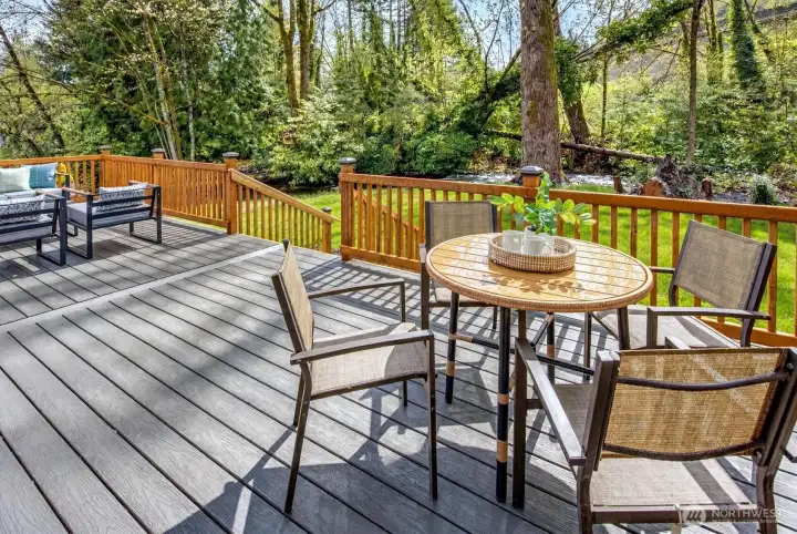 Another view of the backyard deck.