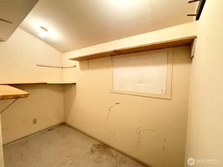 One of several storage rooms in the garage.