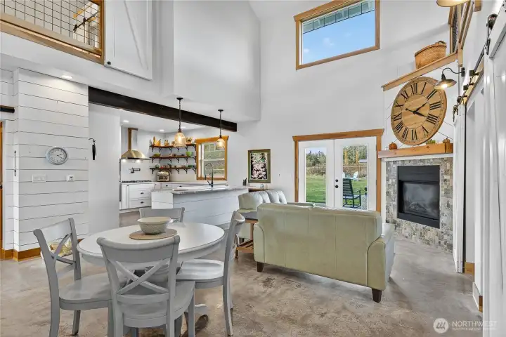 Plenty of ambient light floods this popular modern day farmhouse!