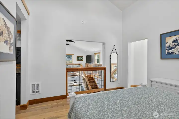 Outer glider farm style doors close off the Primary space window for ultimate privacy.
