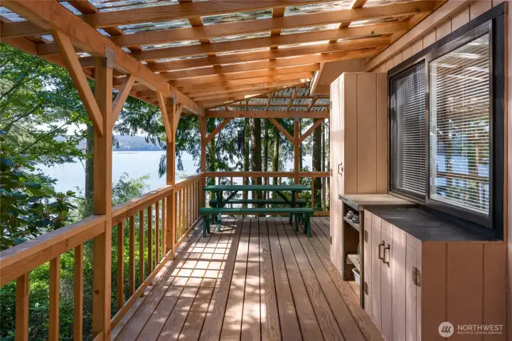 Part of the new covered deck. Part of the new covered deck.