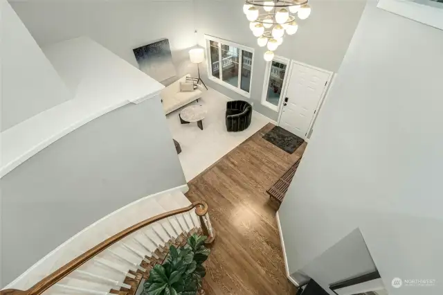 View from top of stairs