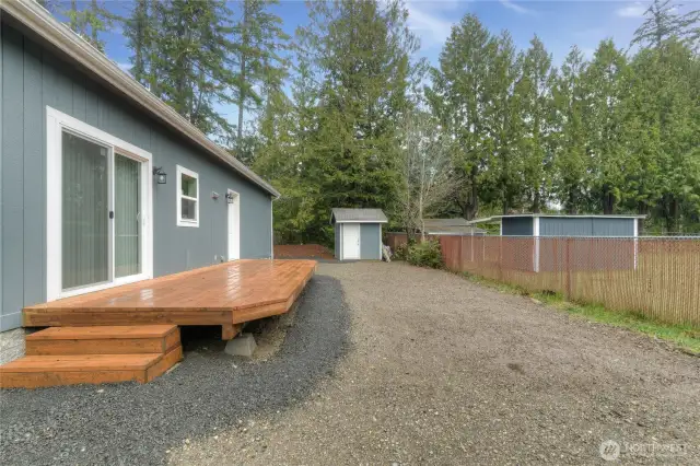 Enjoy outdoor dining on your private deck.