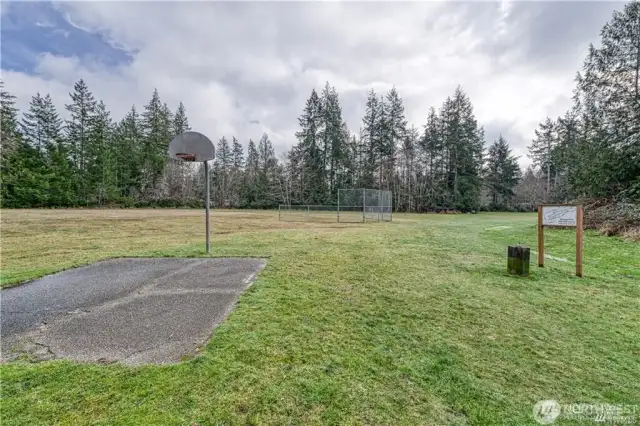 Baseball diamond and Basketball Court.