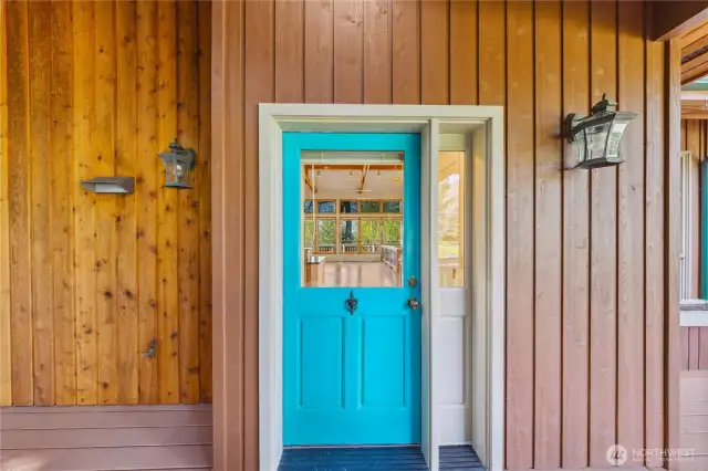 Front door has many ways to get to it.  Driveway front stairs, and garage/ carport.