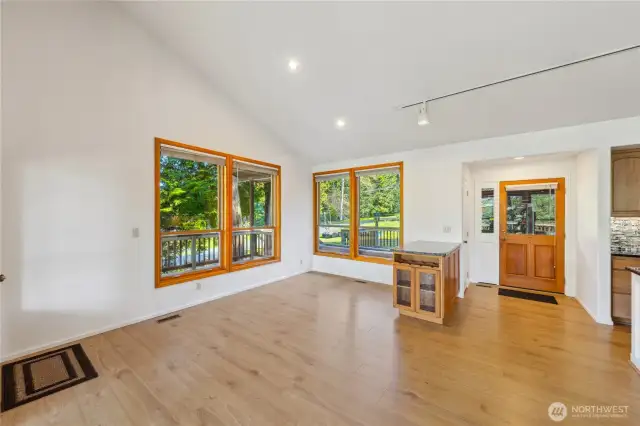 Looking back toward entry door and dining area.