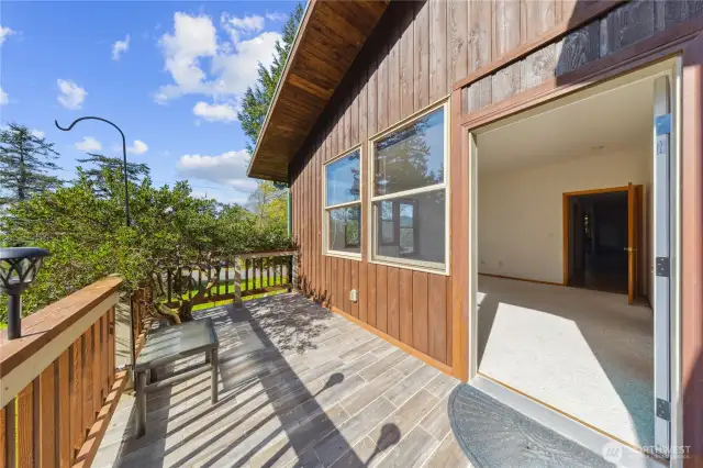 Private deck off of master.  Door looks larger in photo than it actually is.