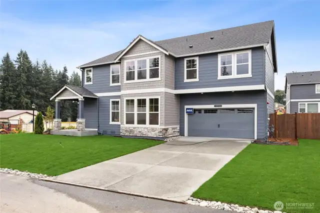 Exterior of the actual home under construction and for sale.