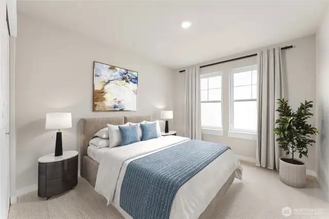 Guest bedroom 1. Photo contains virtual staging.
