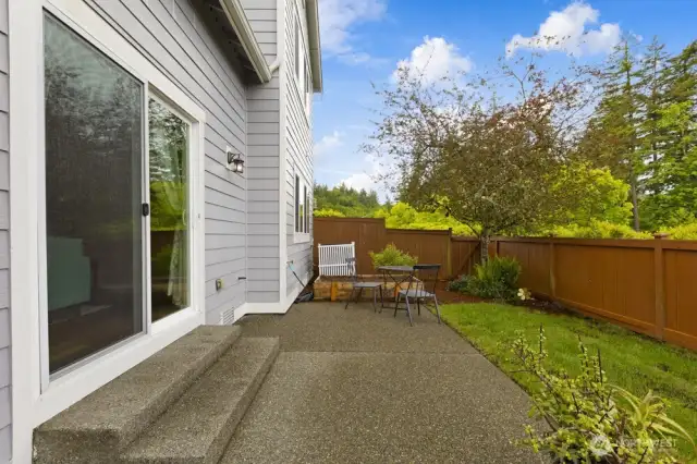 Private Patio, great for hosting a BBQ or sitting in nature.