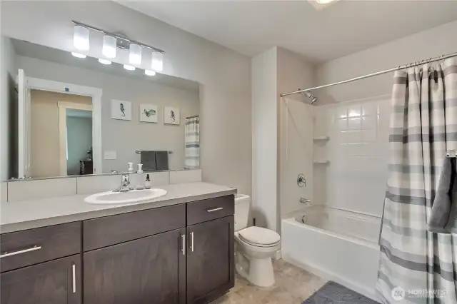Main bath on upper floor.