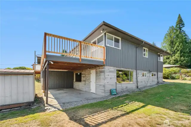 Carport and lower level garage