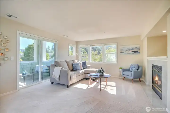 Sliding doors connect outdoor and indoor living.