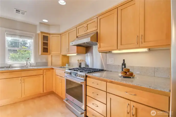 Kitchen with gas range