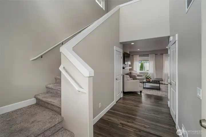 Entrance. Bedrooms upstairs living area straight ahead