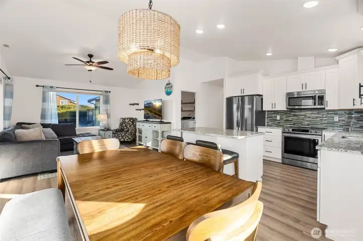 Dining a  Area looking into Kitchen & Living Area