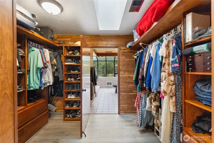 From the Primary BR, walk through the cedar lined closet into the primary bath