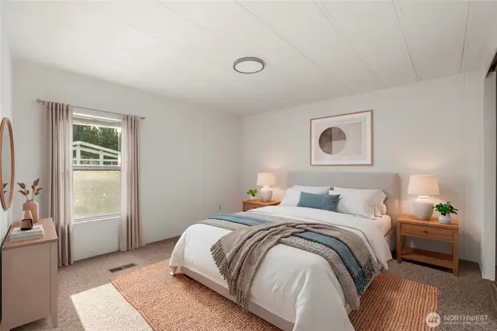 Virtually staged 2nd bedroom