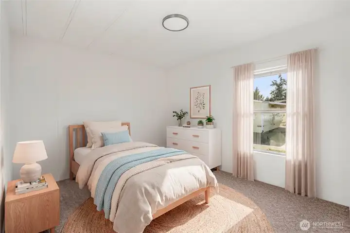 Virtually staged 3rd bedroom