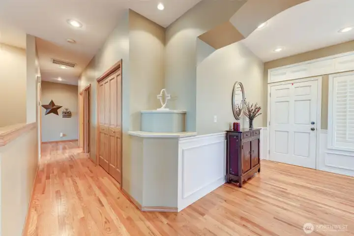 Enter on gorgeous hardwood floors..