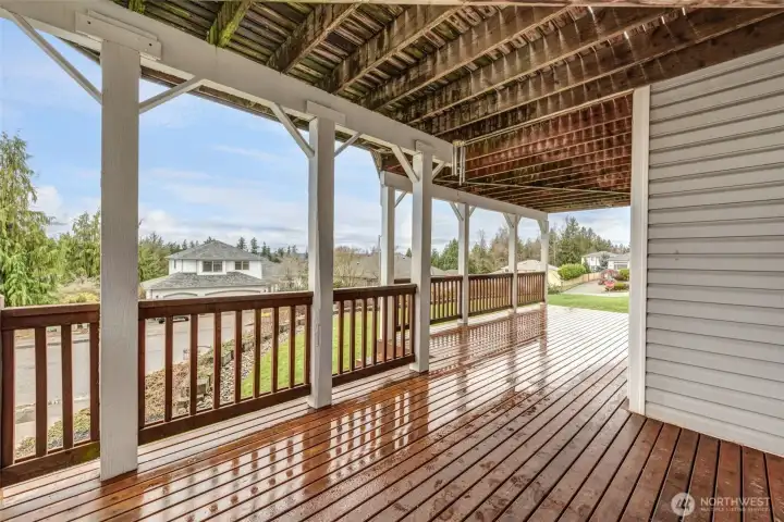 Lower deck is also a great place for an expanded entertainment or relaxation area.