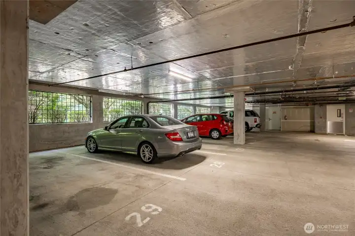 Assigned parking #29 in garage