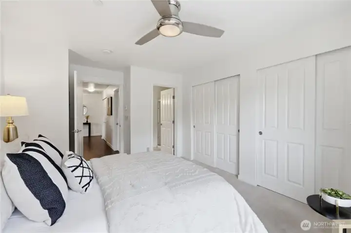 Freshly, professionally cleaned carpets in both bedrooms.