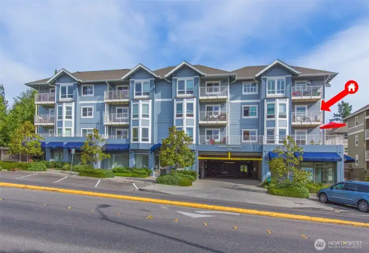 This two-bedroom corner unit is prime!