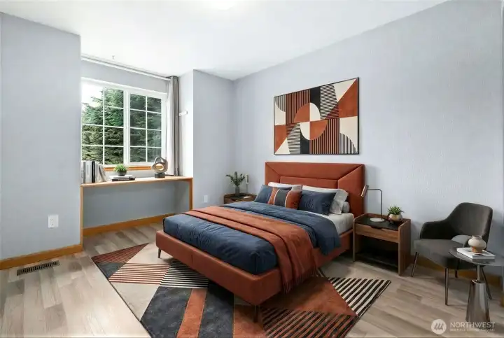 Virtually staged 4th Bedroom