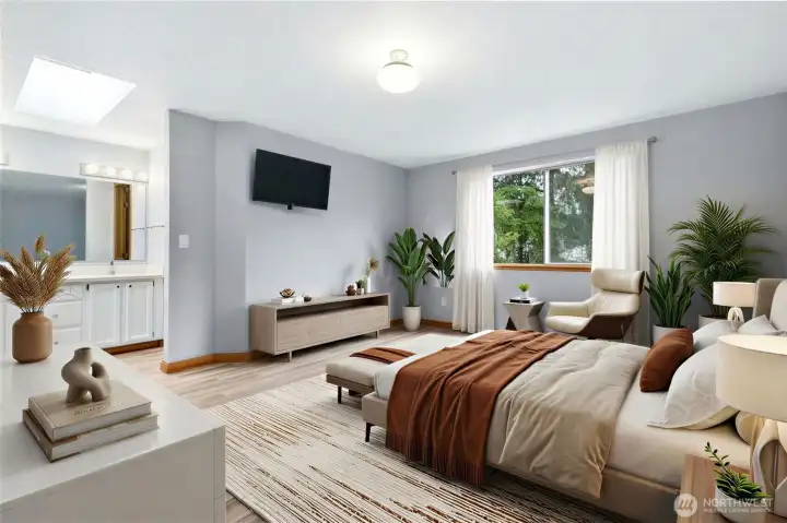 Virtually staged 2nd  Primary Bedroom