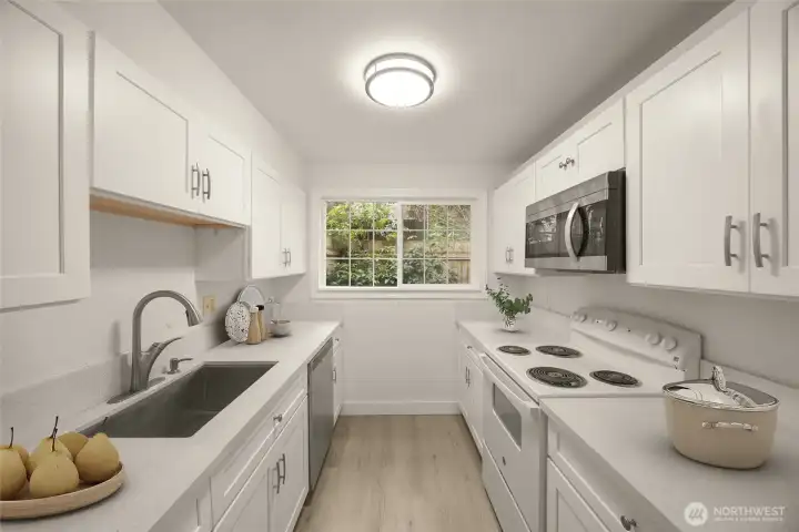 Kitchen (virtually staged)