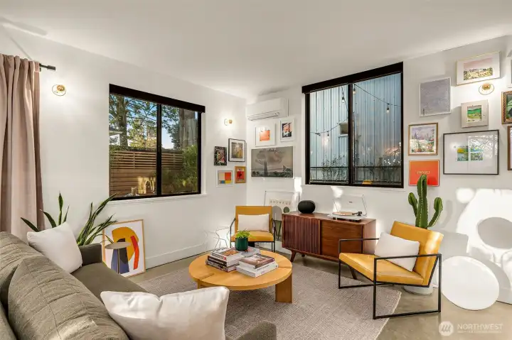 Open main floor living area with great natural light