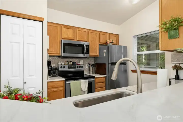 Nice storage pantry to the left