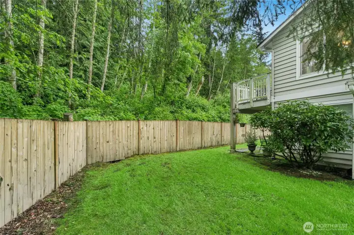 Going around the side next to privacy fence & greenbelt