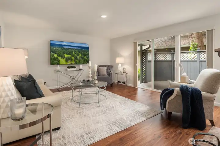 Adjacent to the kitchen, the inviting family room. Adjacent to the kitchen, the inviting family room.
