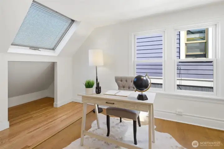 The upstairs 3rd bedroom can also be an office or creative studio.