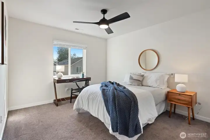 The second of two well-sized secondary bedrooms on the upper level. The second of two well-sized secondary bedrooms on the upper level.