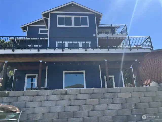 Rear view of the 3 story home.