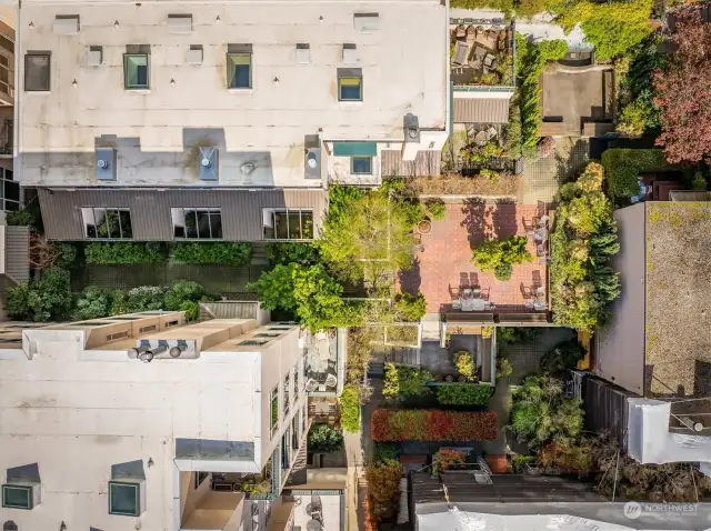 Aerial view of the courtyard