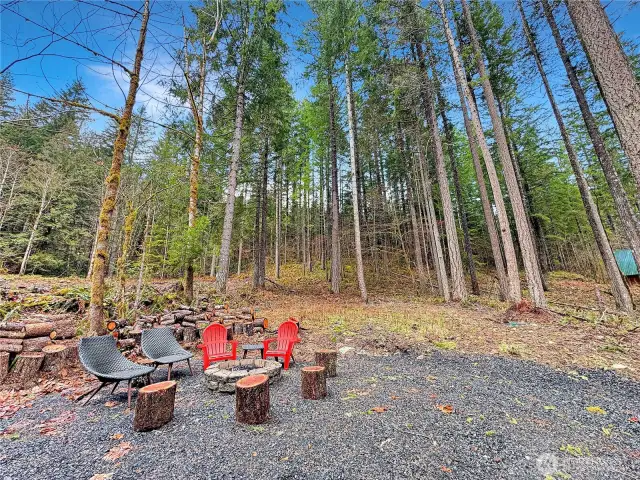 Firepit with property view
