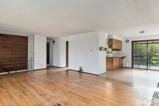 Living Room showing dining area and part of kitchen