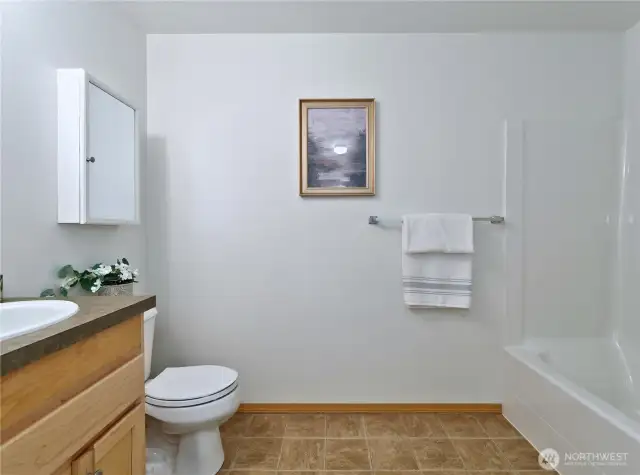 Guest bathroom with tub
