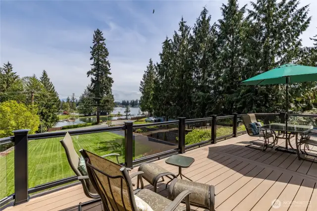 Watch the lake and the eagles from your entertainment-sized deck