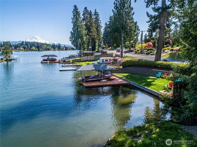 Located on a cove for quieter swimming away from the fast boats